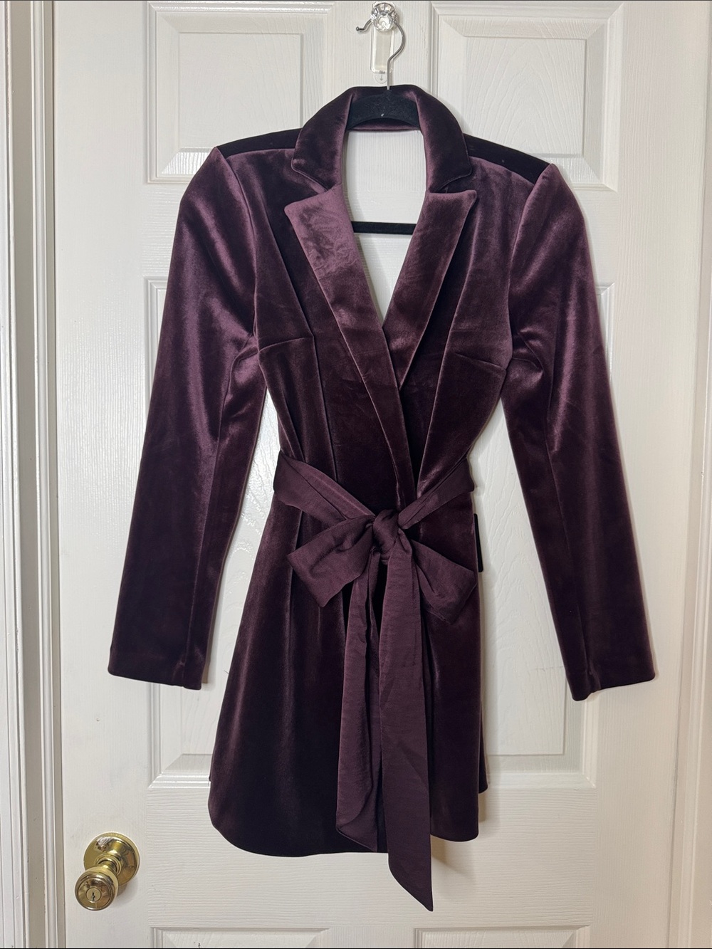 Express Plum Velvet Wrap Blazer Dress/ Romper